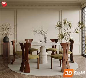 Dining Table Set Skp Files